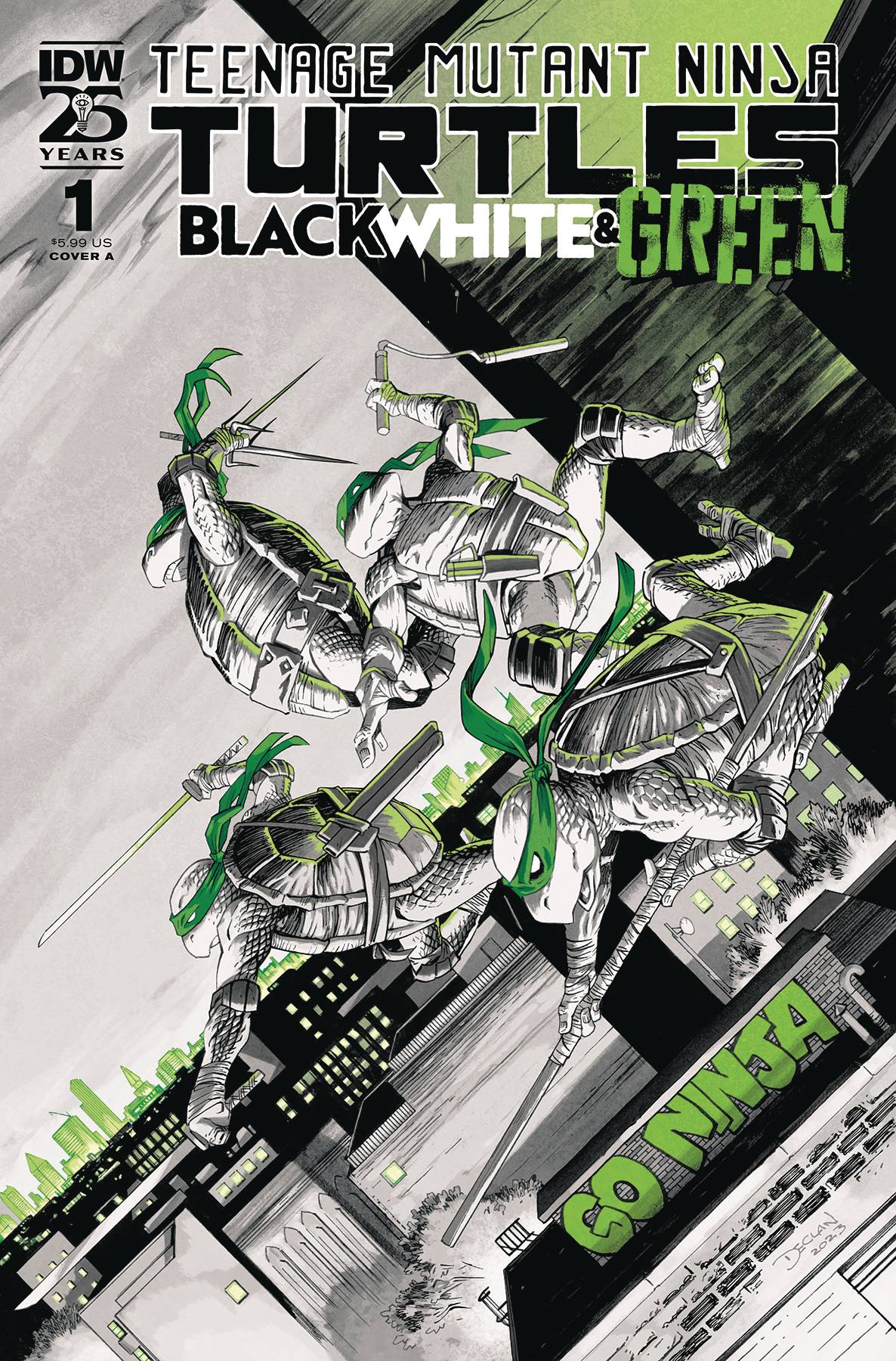 TMNT: Black White & Green, Issue #1 CVR A SHALVEY